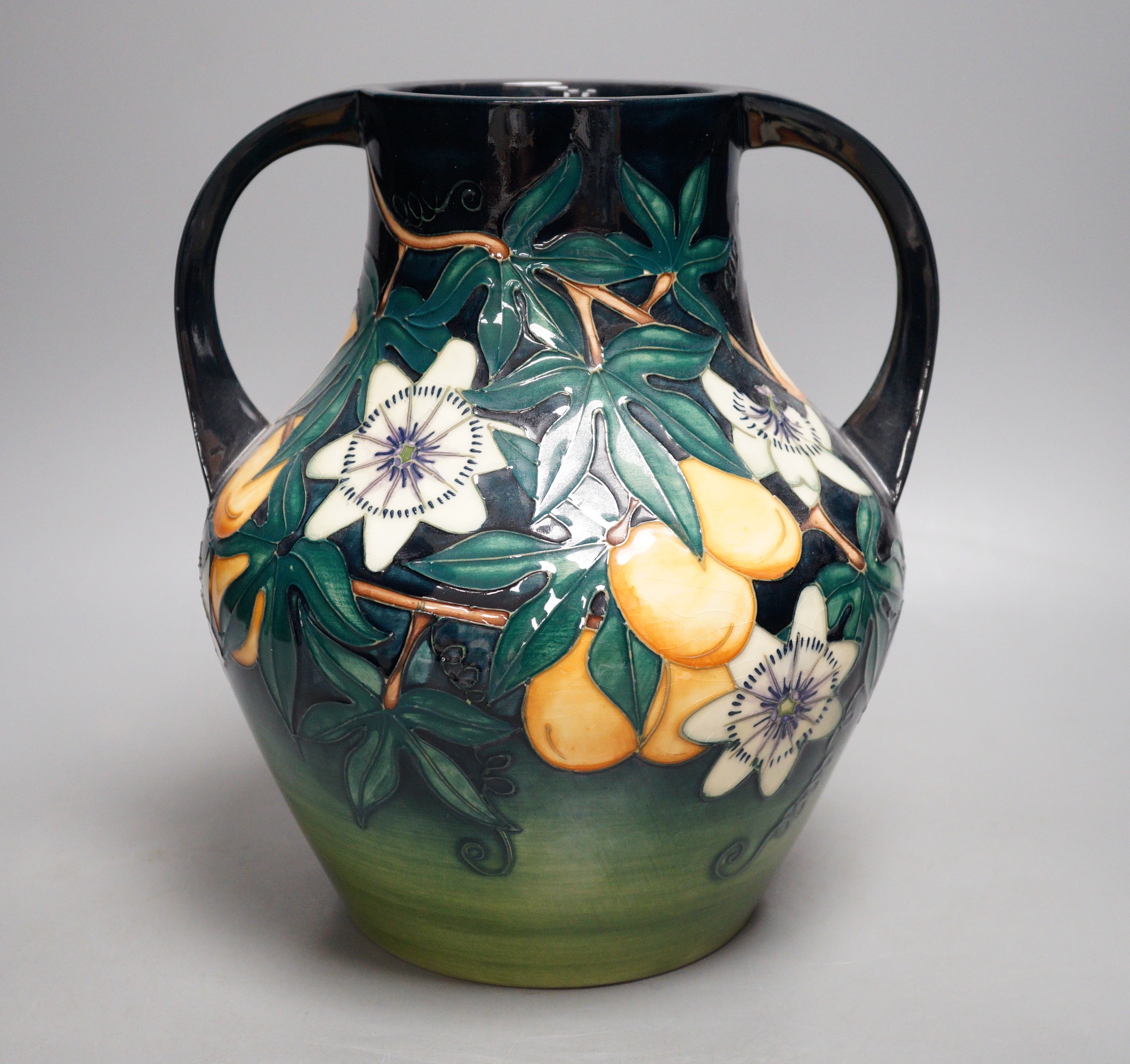 A Moorcroft pottery two handled vase, decorated with the 